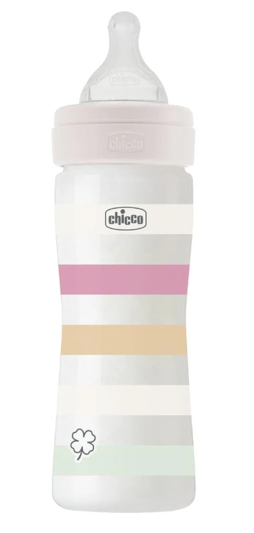 CHICCO - WELL BEING Πλαστικό Μπιμπερό ΘΣ 2m+ (Girl) - 250ml